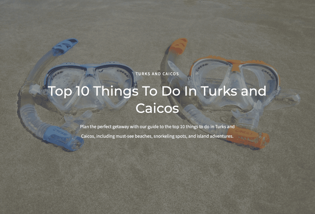 top things to do in turks and caicos